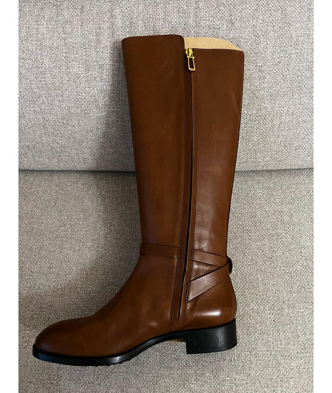 TOD'S Коричневые кожаные сапоги, фото 4