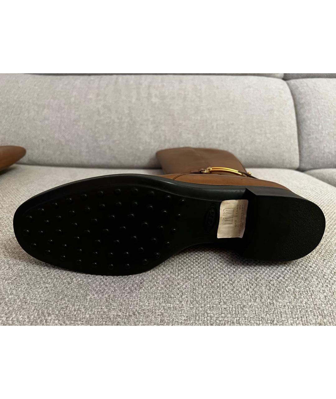 TOD'S Коричневые кожаные сапоги, фото 7