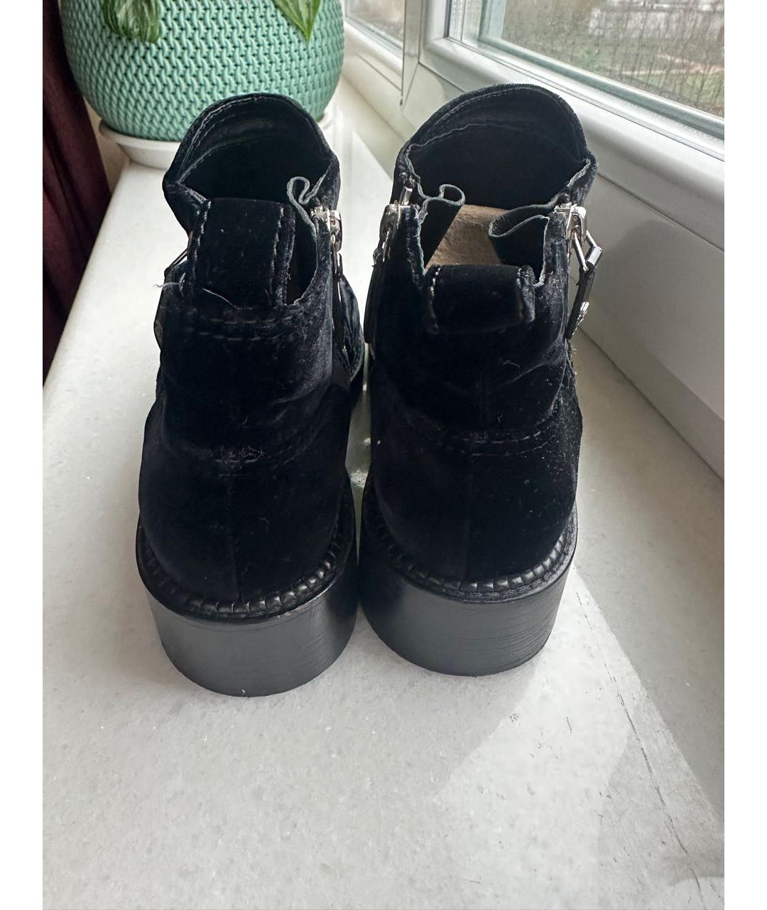 CHANEL Черные бархатные ботинки, фото 4