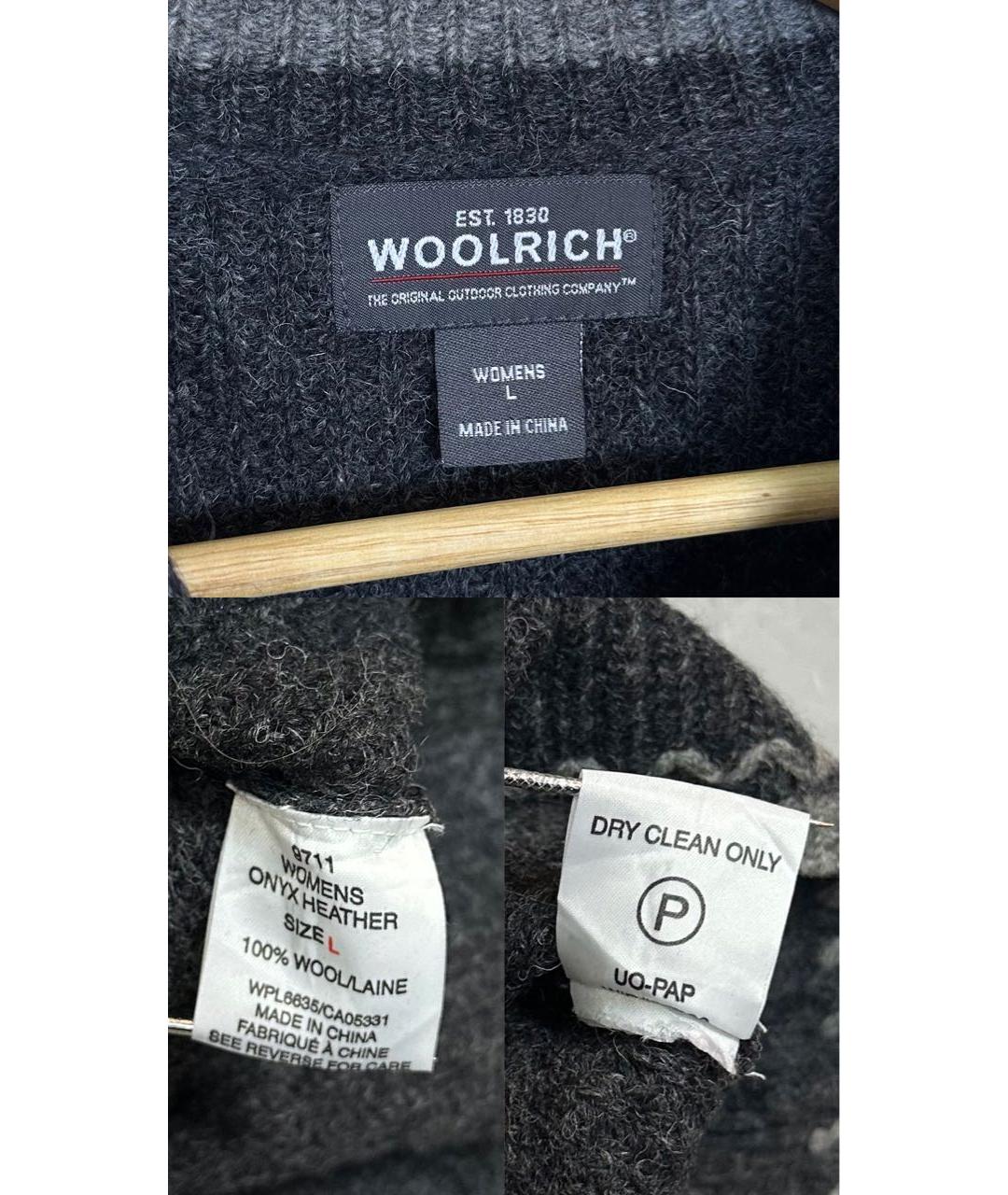 WOOLRICH Антрацитовый шерстяной джемпер / свитер, фото 5