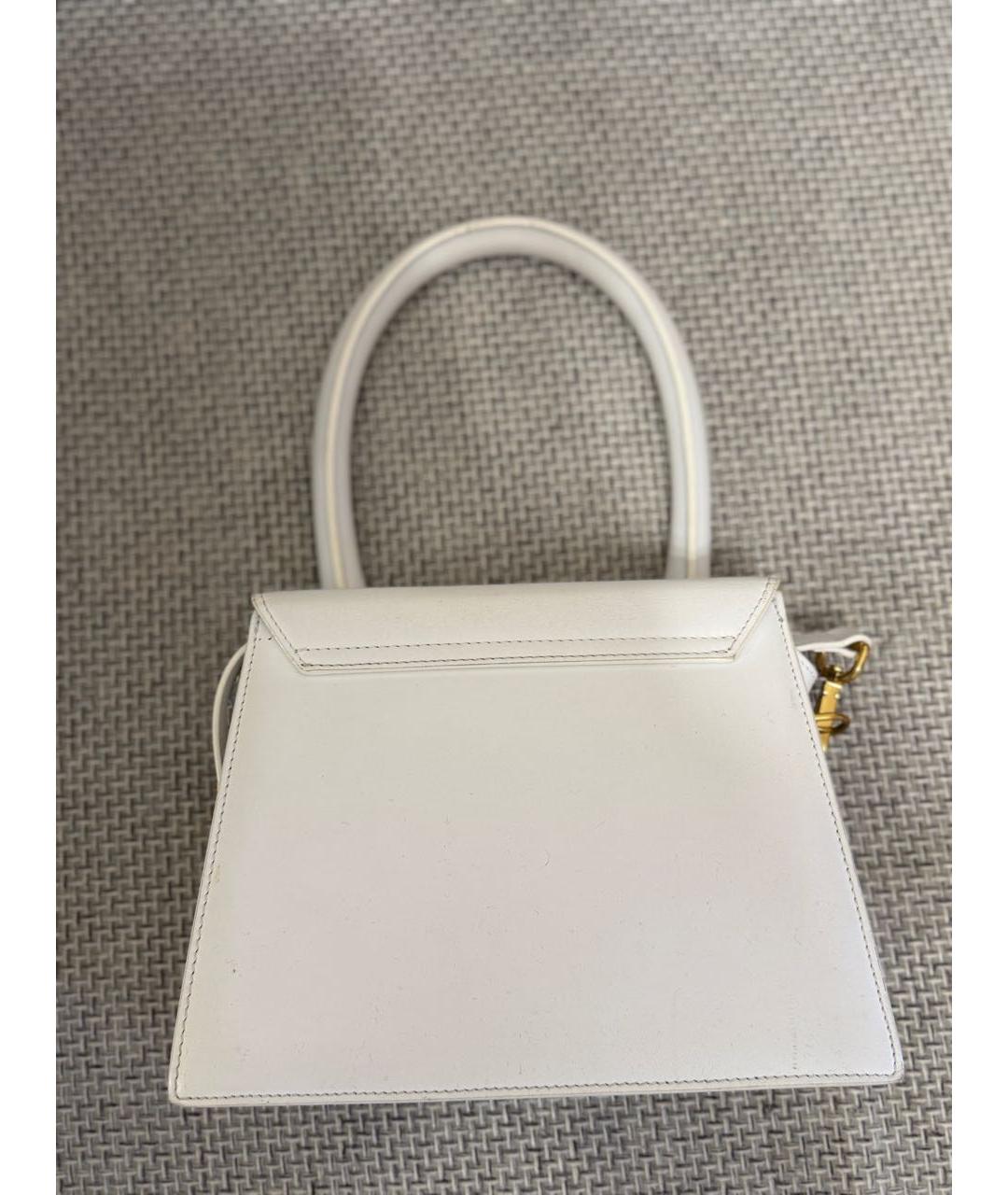 JACQUEMUS Белая кожаная сумка через плечо, фото 3