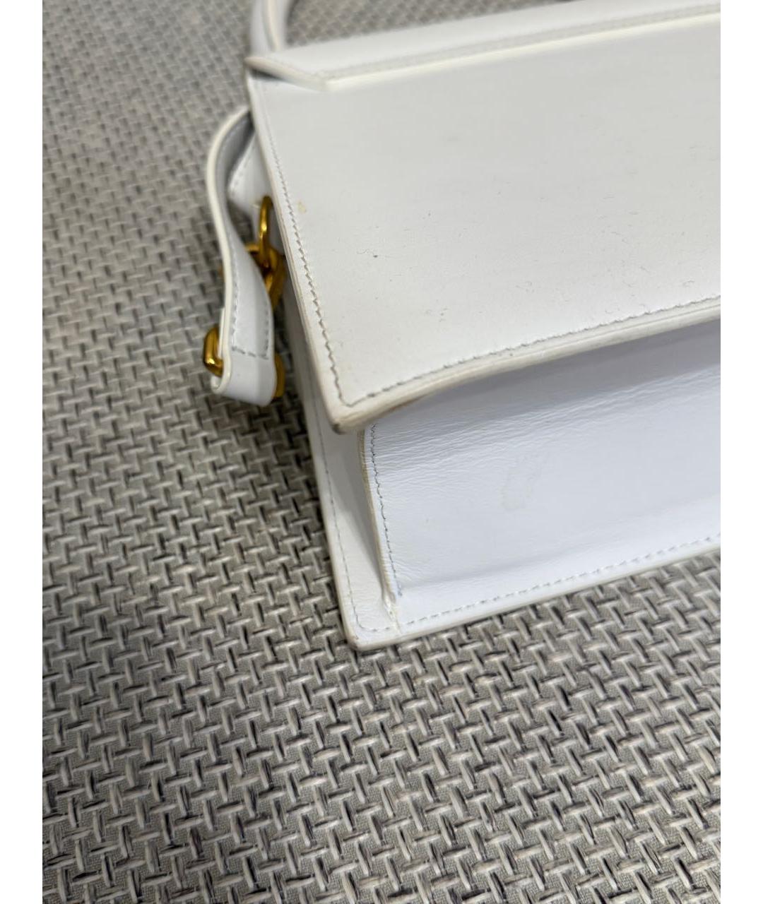 JACQUEMUS Белая кожаная сумка через плечо, фото 5