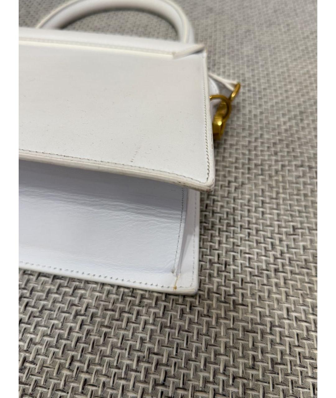 JACQUEMUS Белая кожаная сумка через плечо, фото 6