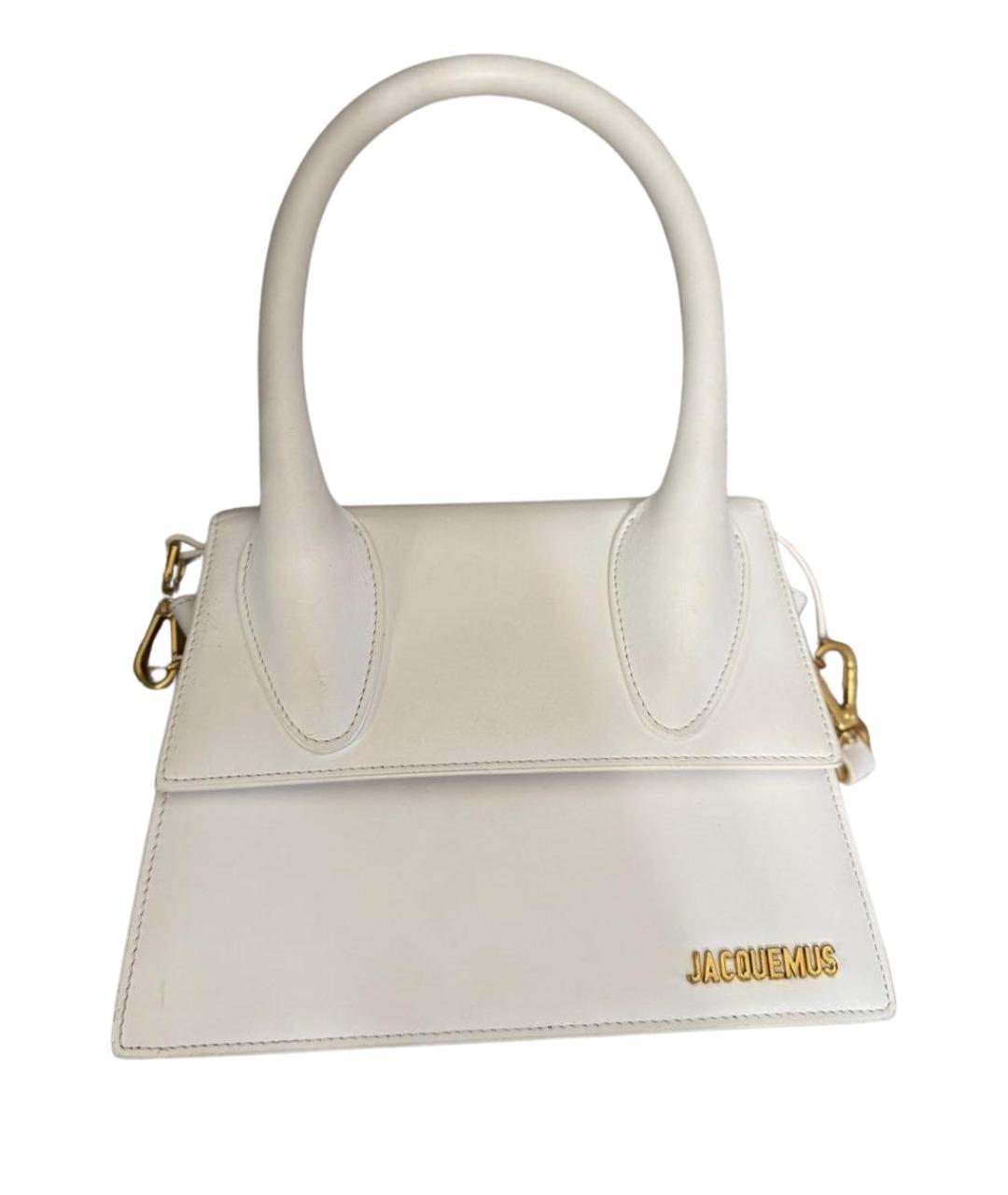 JACQUEMUS Белая кожаная сумка через плечо, фото 1