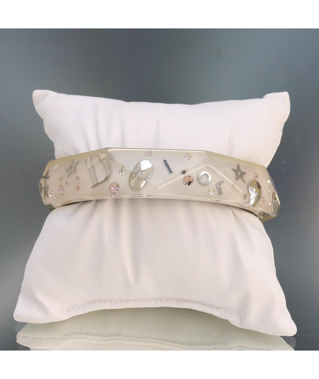 CHRISTIAN DIOR Бежевый пластиковый браслет, фото 2