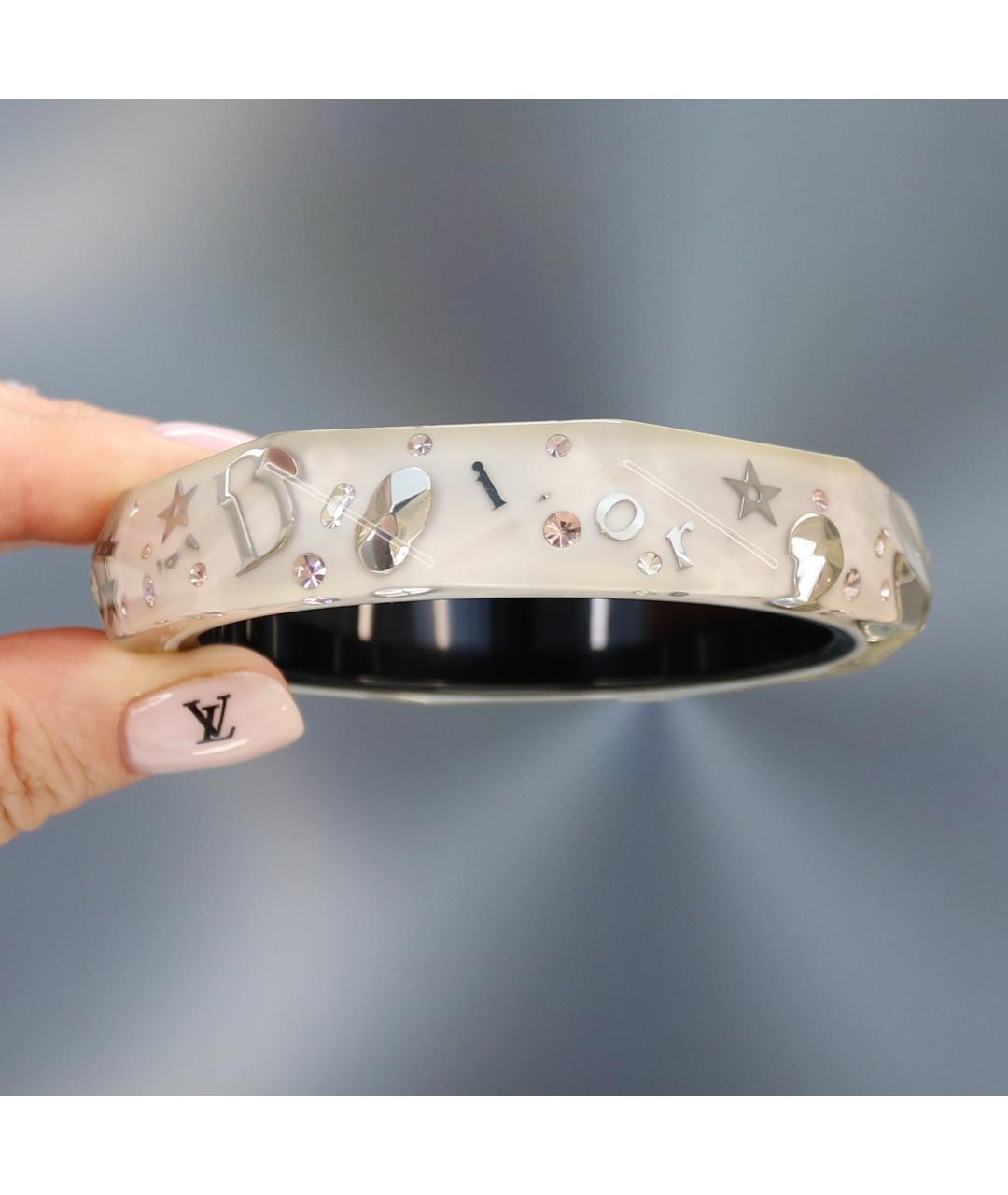 CHRISTIAN DIOR Бежевый пластиковый браслет, фото 7