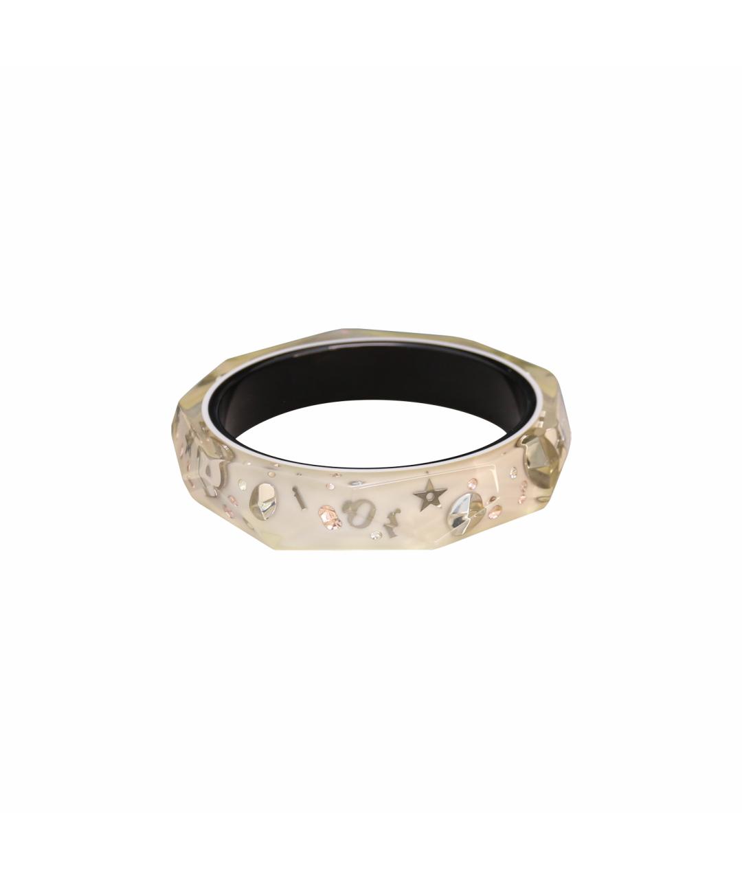 CHRISTIAN DIOR Бежевый пластиковый браслет, фото 1