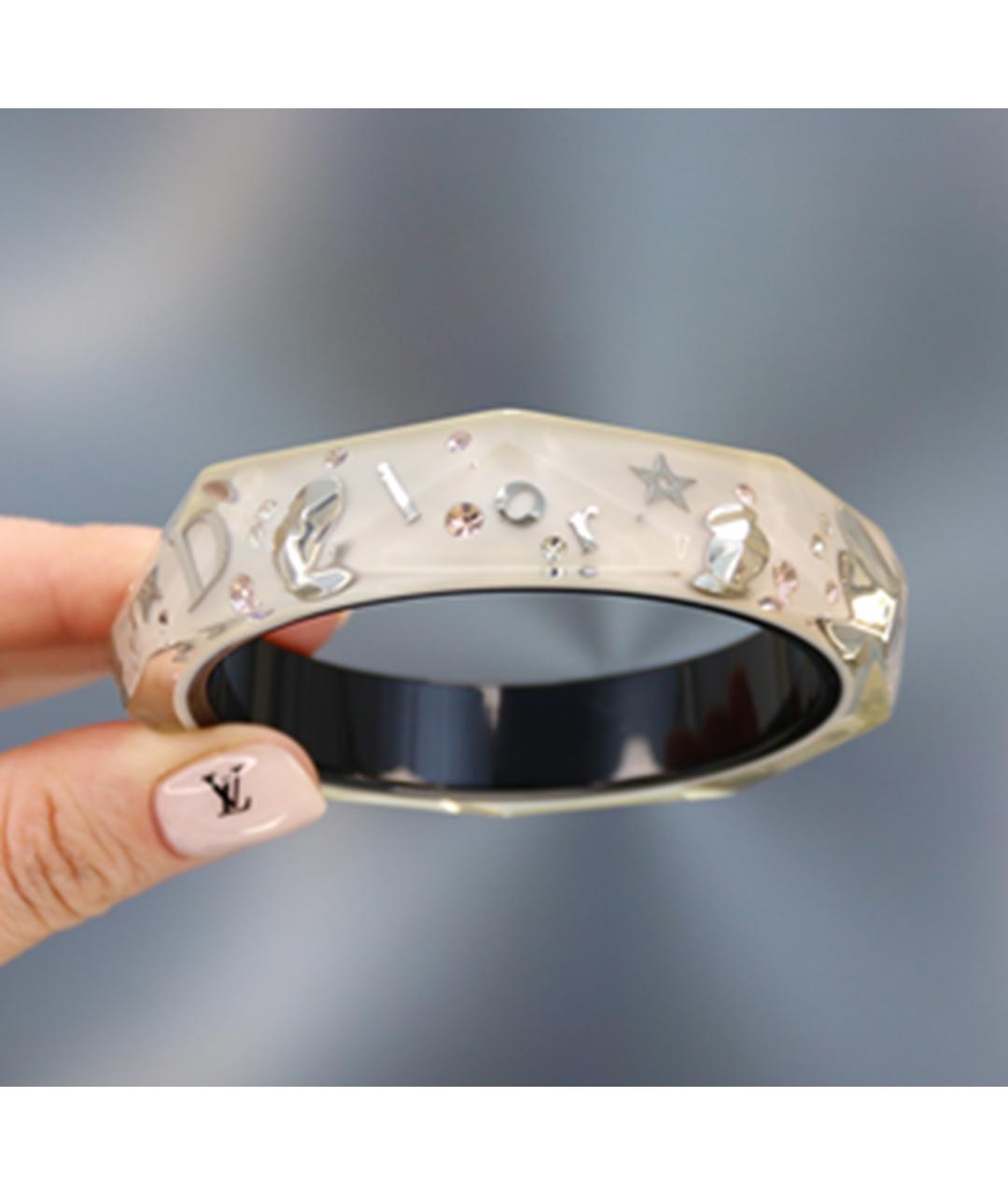 CHRISTIAN DIOR Бежевый пластиковый браслет, фото 4