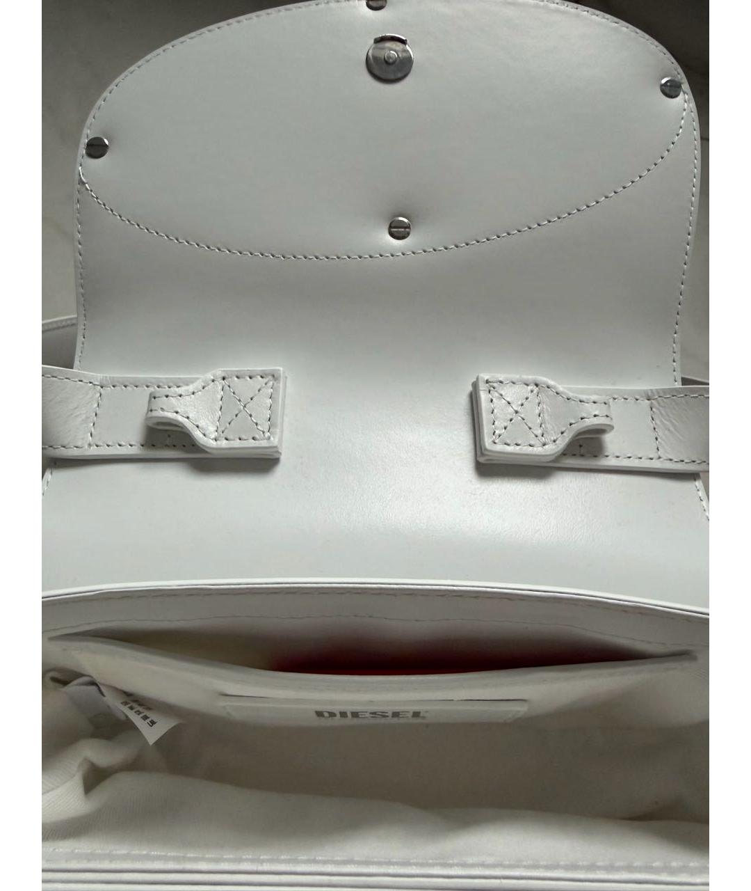 DIESEL Белая кожаная сумка через плечо, фото 4