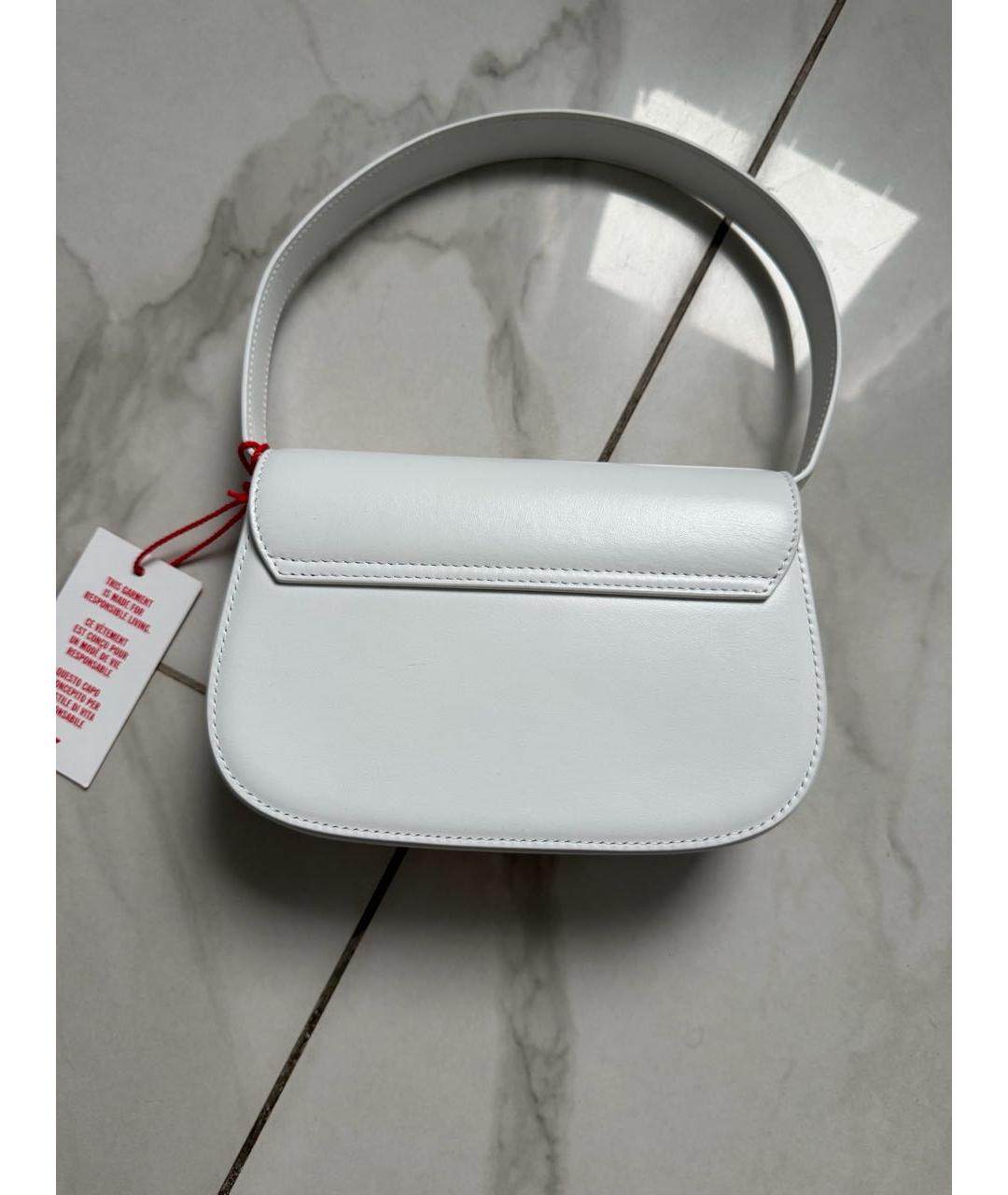 DIESEL Белая кожаная сумка через плечо, фото 3