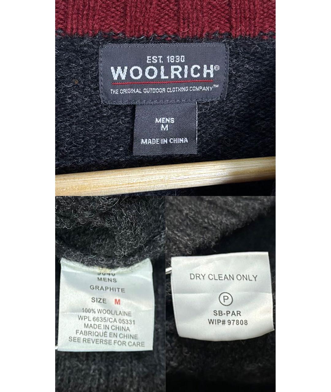 WOOLRICH Антрацитовый шерстяной джемпер / свитер, фото 6