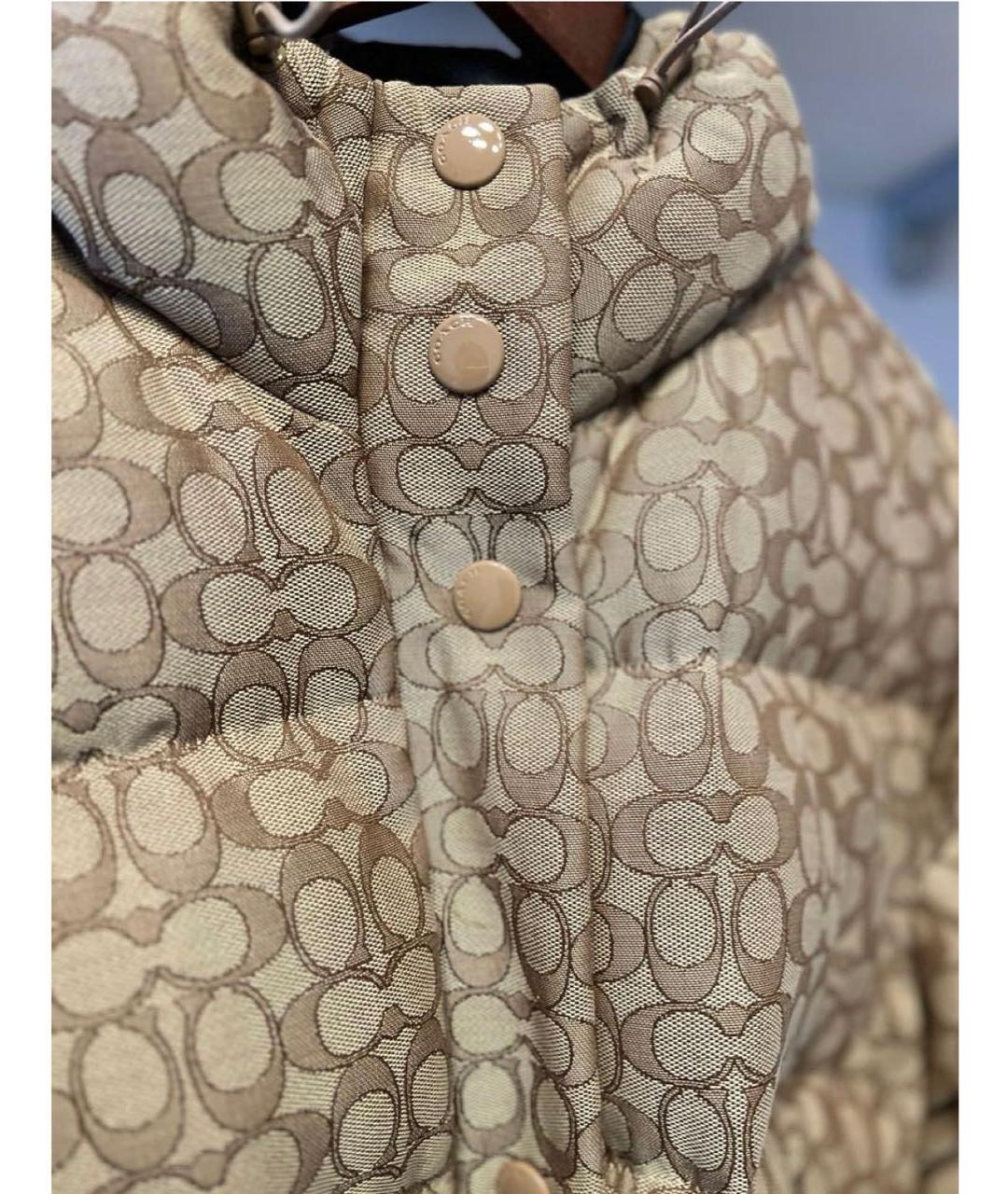 COACH Бежевая хлопко-эластановая куртка, фото 4
