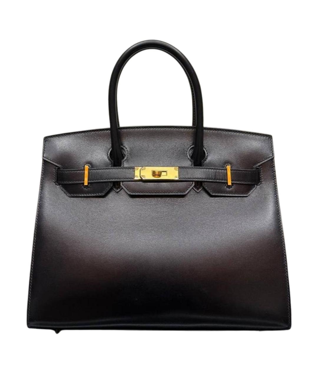 HERMES Черная кожаная сумка тоут, фото 1