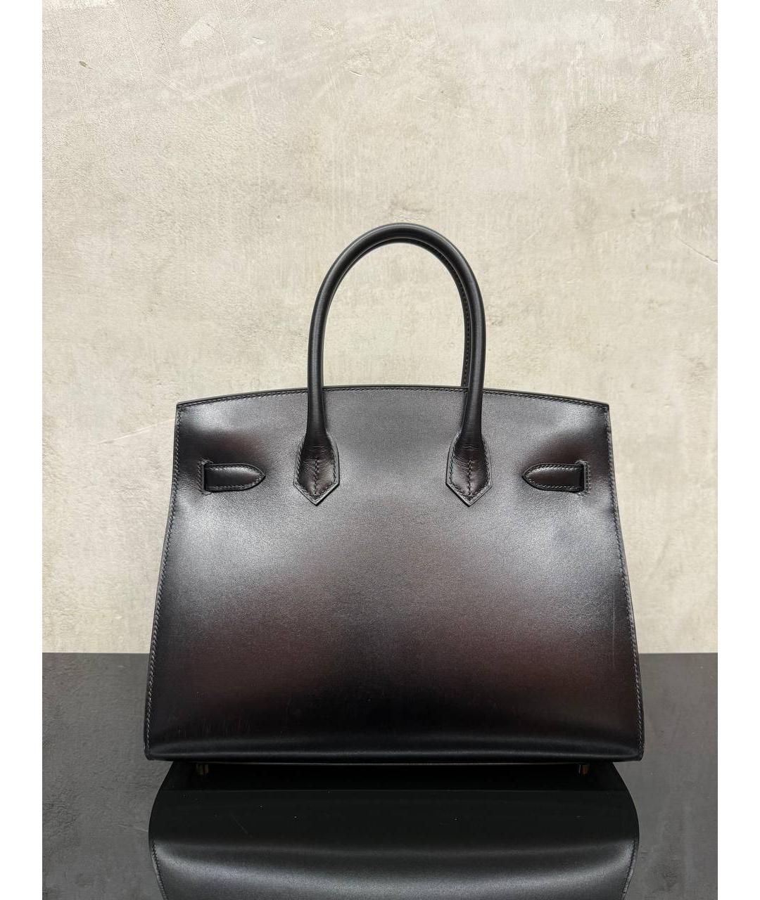 HERMES Черная кожаная сумка тоут, фото 3