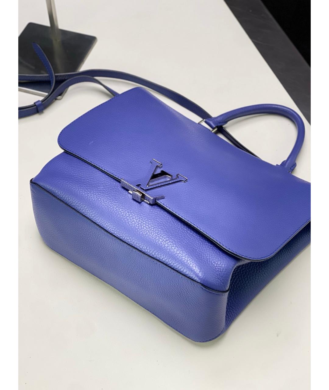 LOUIS VUITTON Голубая кожаная сумка через плечо, фото 4