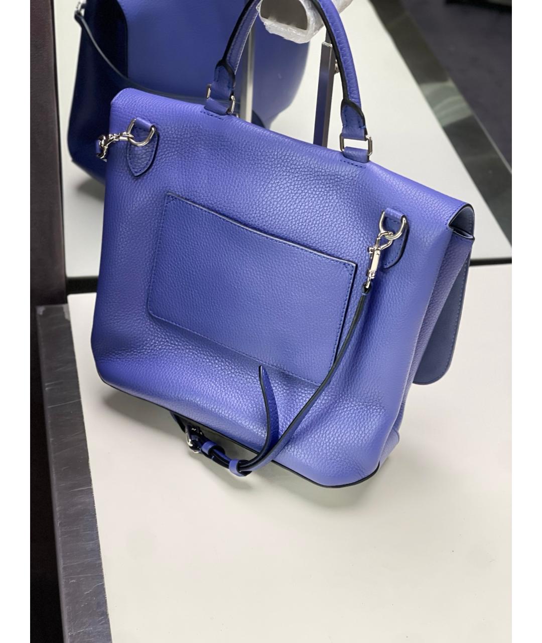 LOUIS VUITTON Голубая кожаная сумка через плечо, фото 3