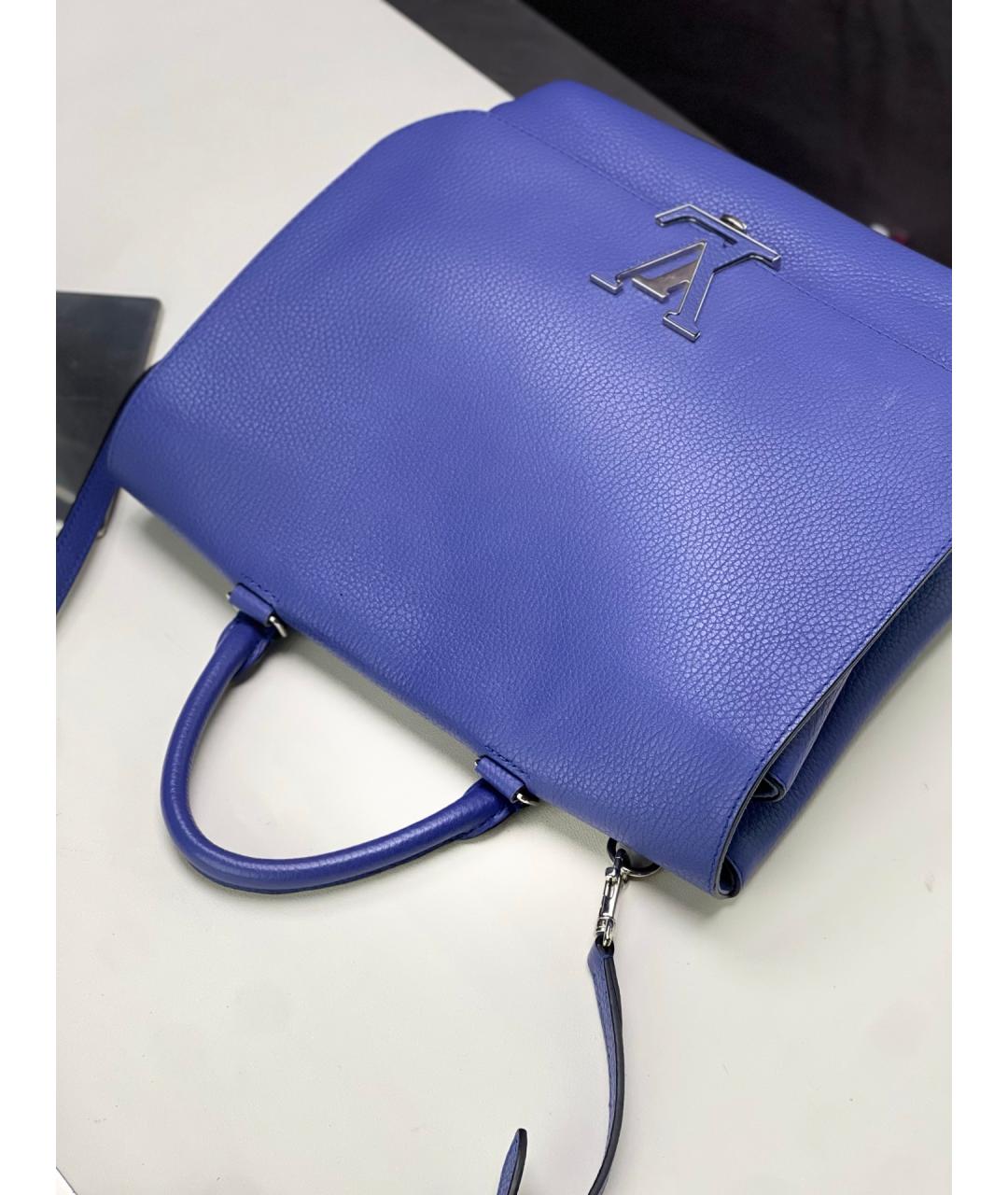 LOUIS VUITTON Голубая кожаная сумка через плечо, фото 5