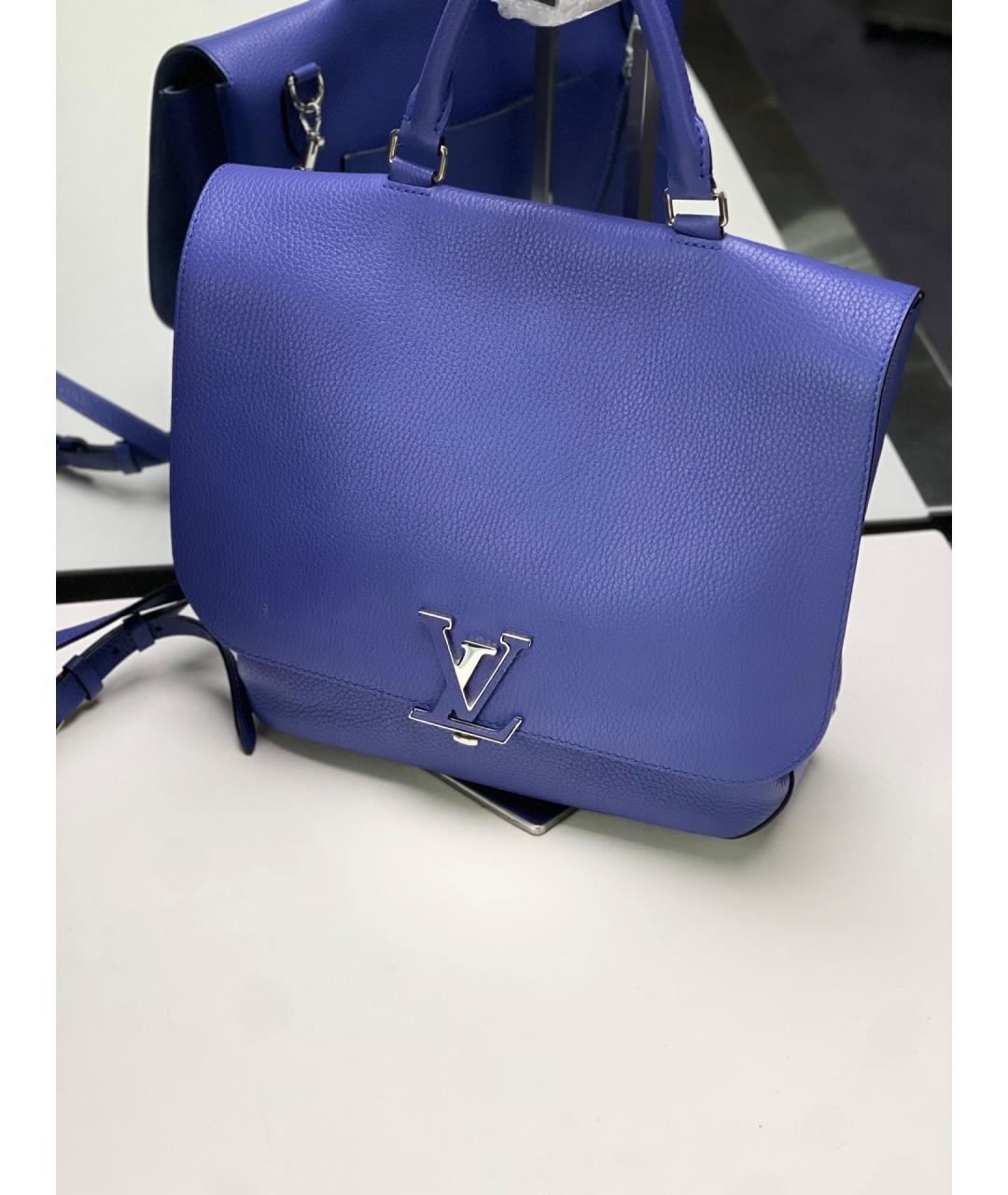 LOUIS VUITTON Голубая кожаная сумка через плечо, фото 7