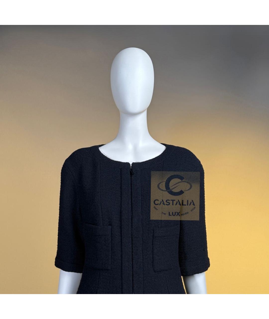 CHANEL Черный твидовый жакет/пиджак, фото 4