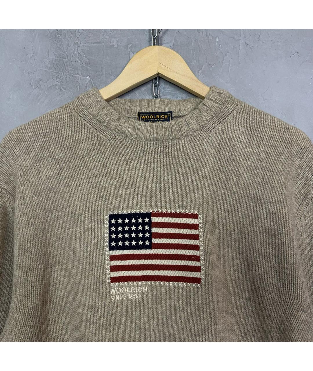 WOOLRICH Бежевый шерстяной джемпер / свитер, фото 3