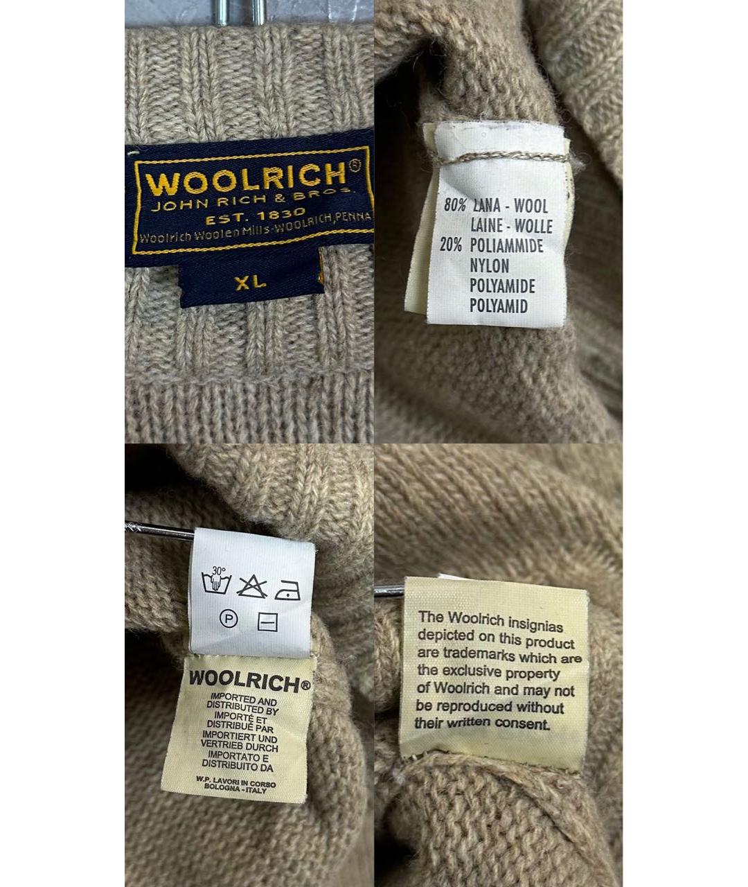 WOOLRICH Бежевый шерстяной джемпер / свитер, фото 6
