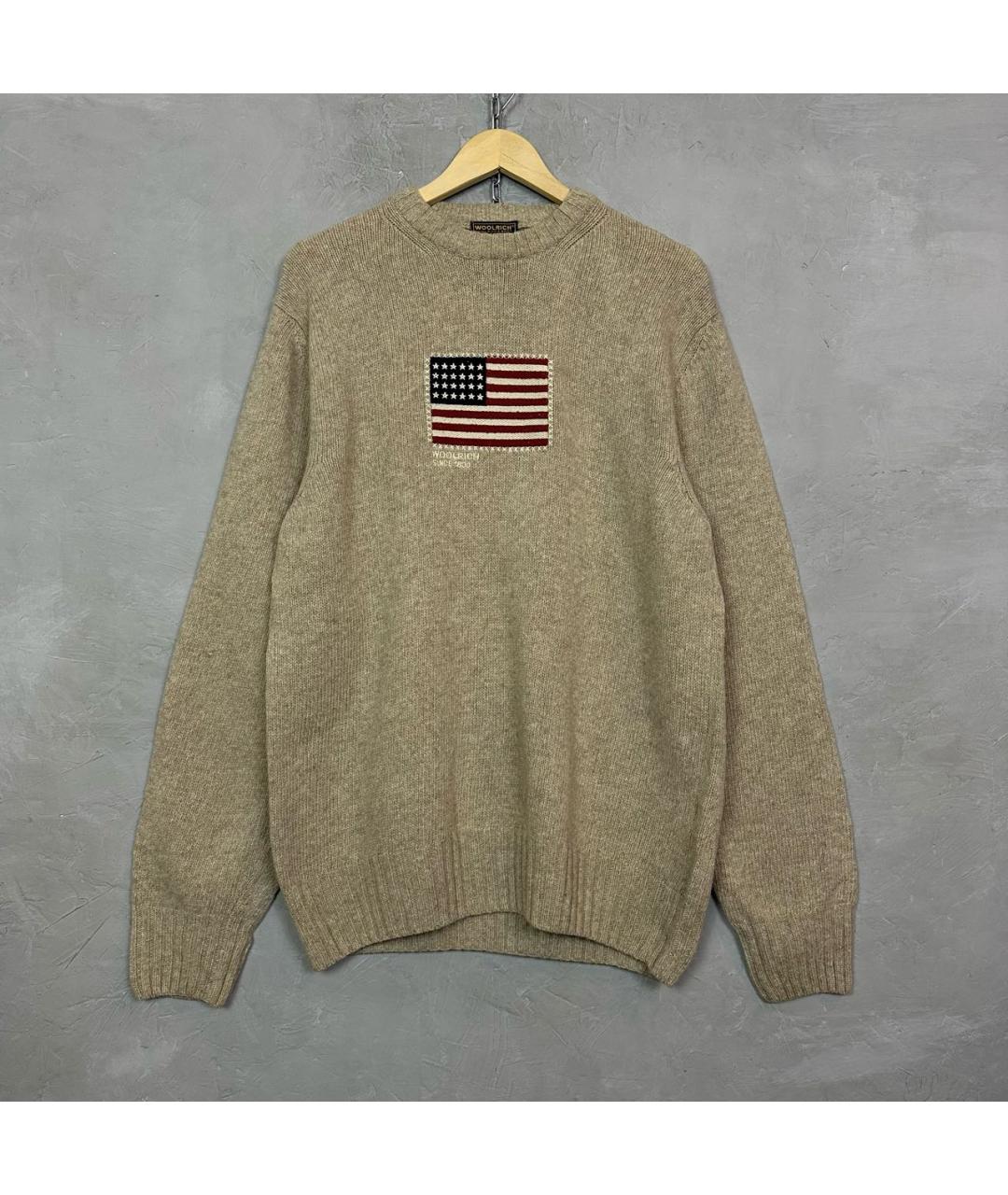 WOOLRICH Бежевый шерстяной джемпер / свитер, фото 7