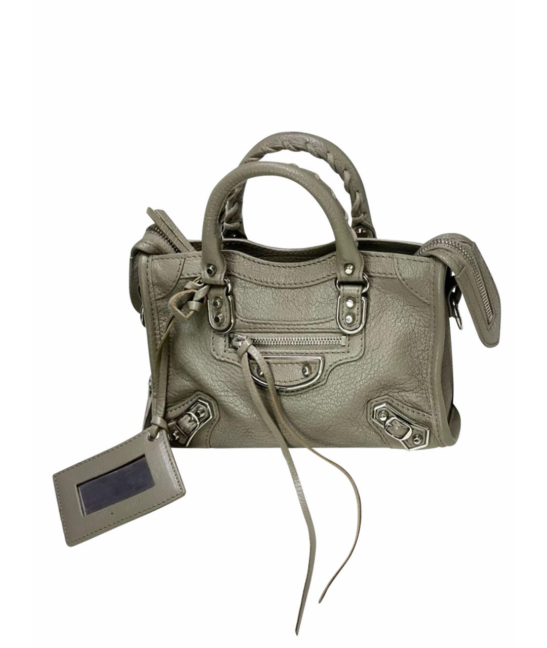 BALENCIAGA Серая кожаная сумка через плечо, фото 1