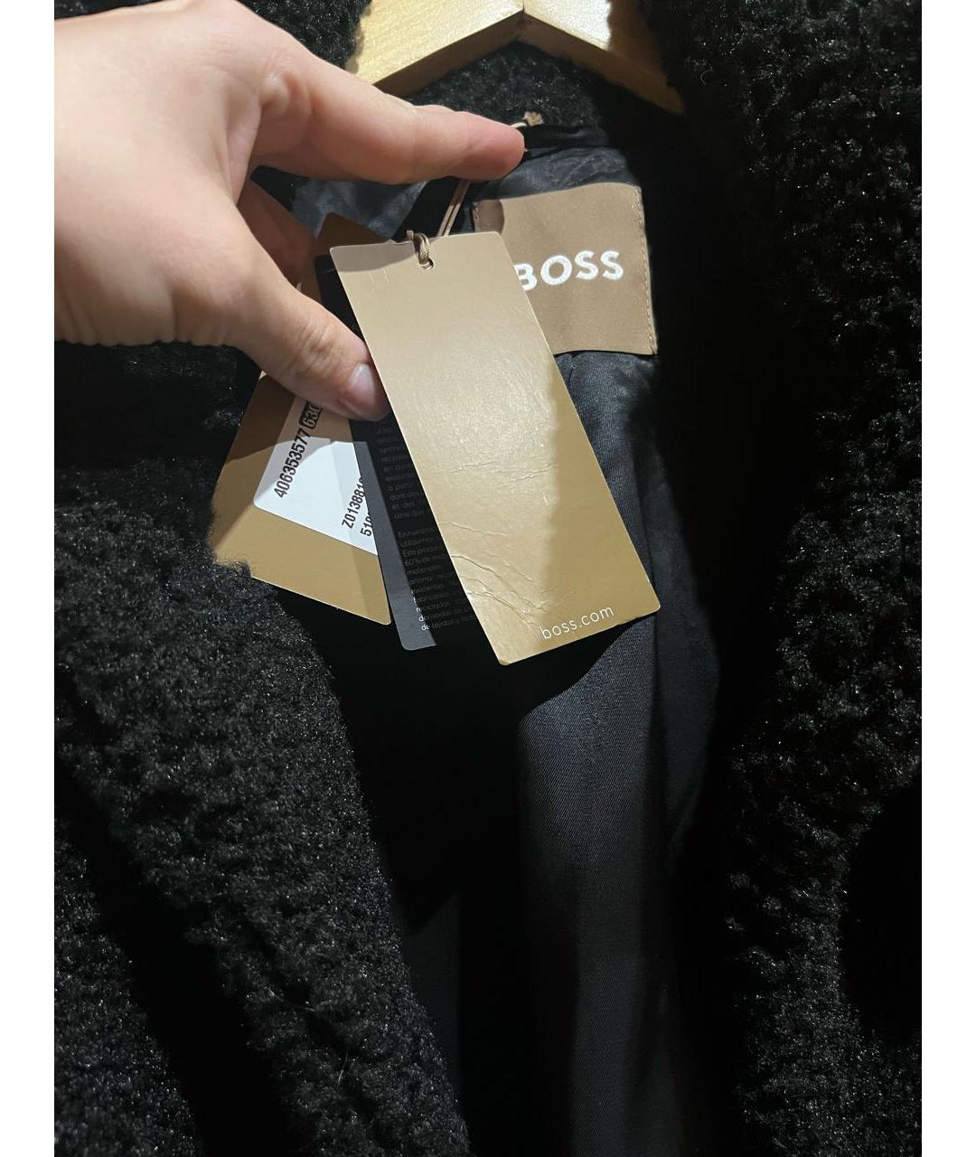 HUGO BOSS Черная полиэстеровая шуба, фото 4