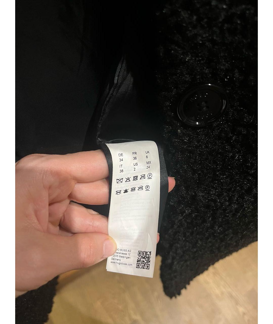 HUGO BOSS Черная полиэстеровая шуба, фото 8