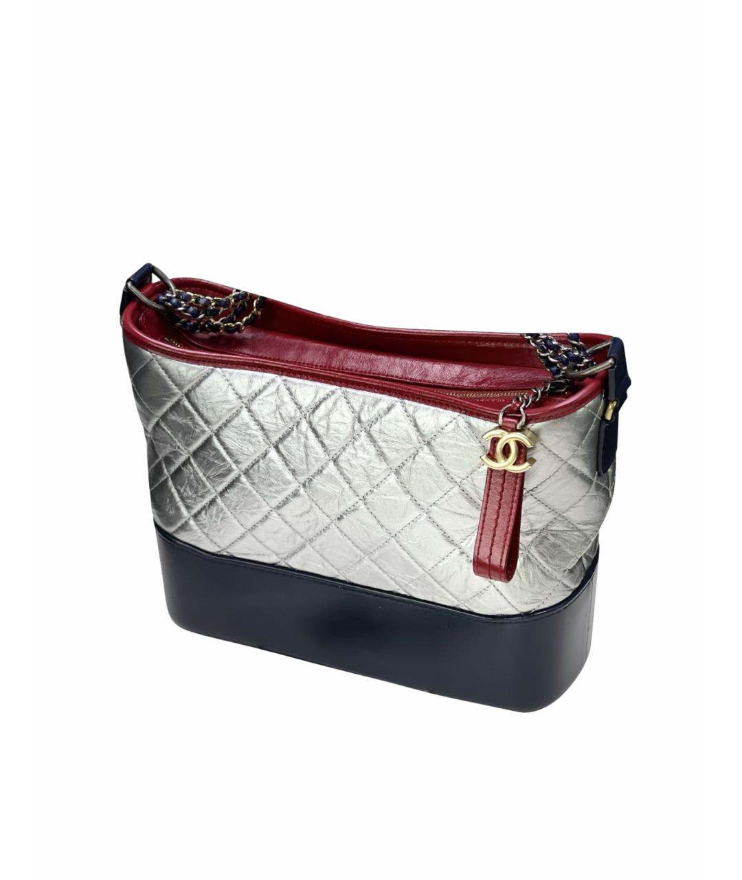 CHANEL Серебряная кожаная сумка через плечо, фото 7