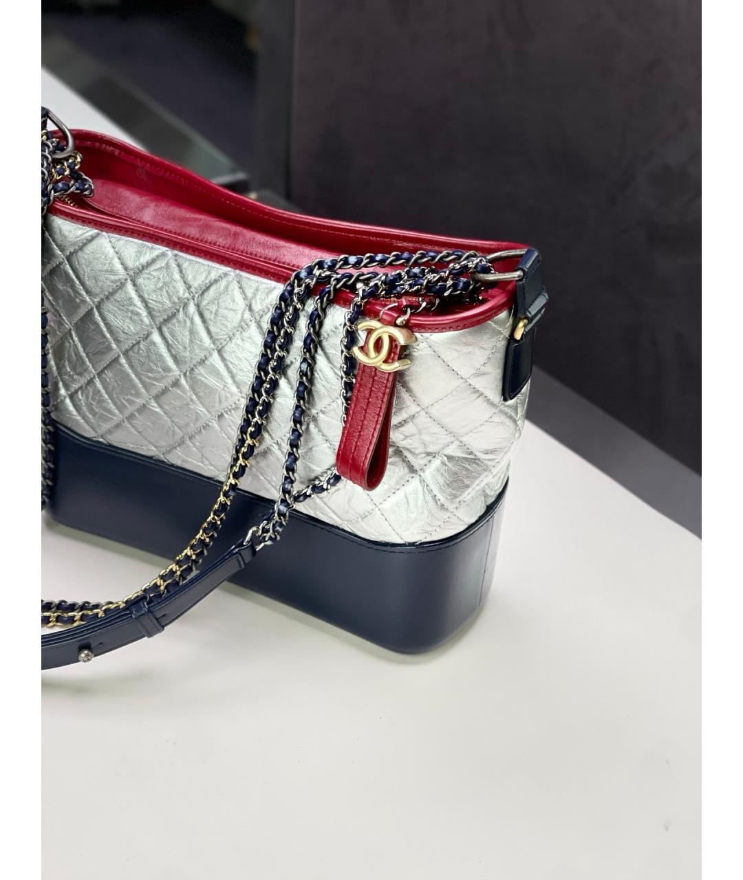 CHANEL Серебряная кожаная сумка через плечо, фото 5