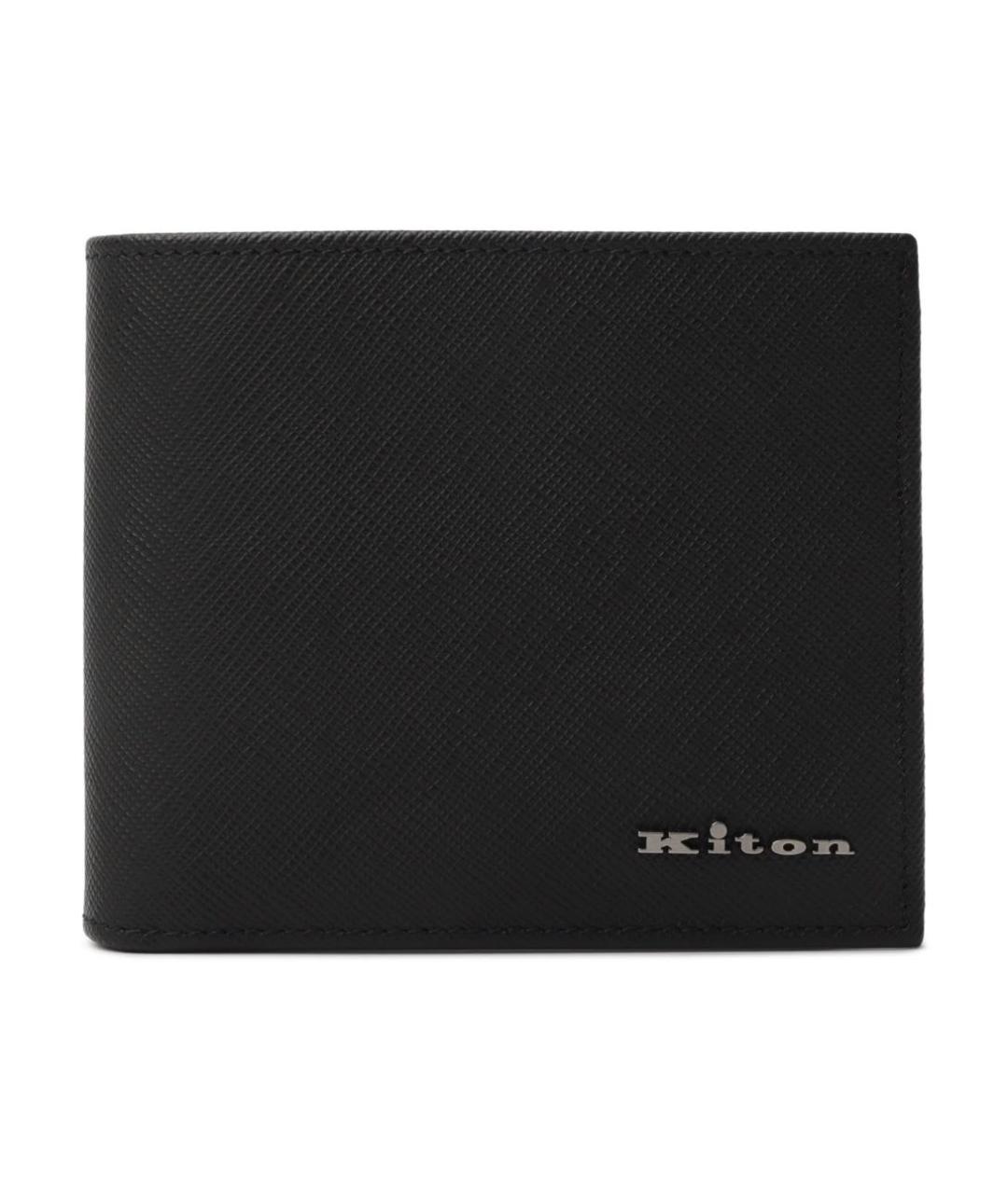 KITON Черный кожаный кошелек, фото 1