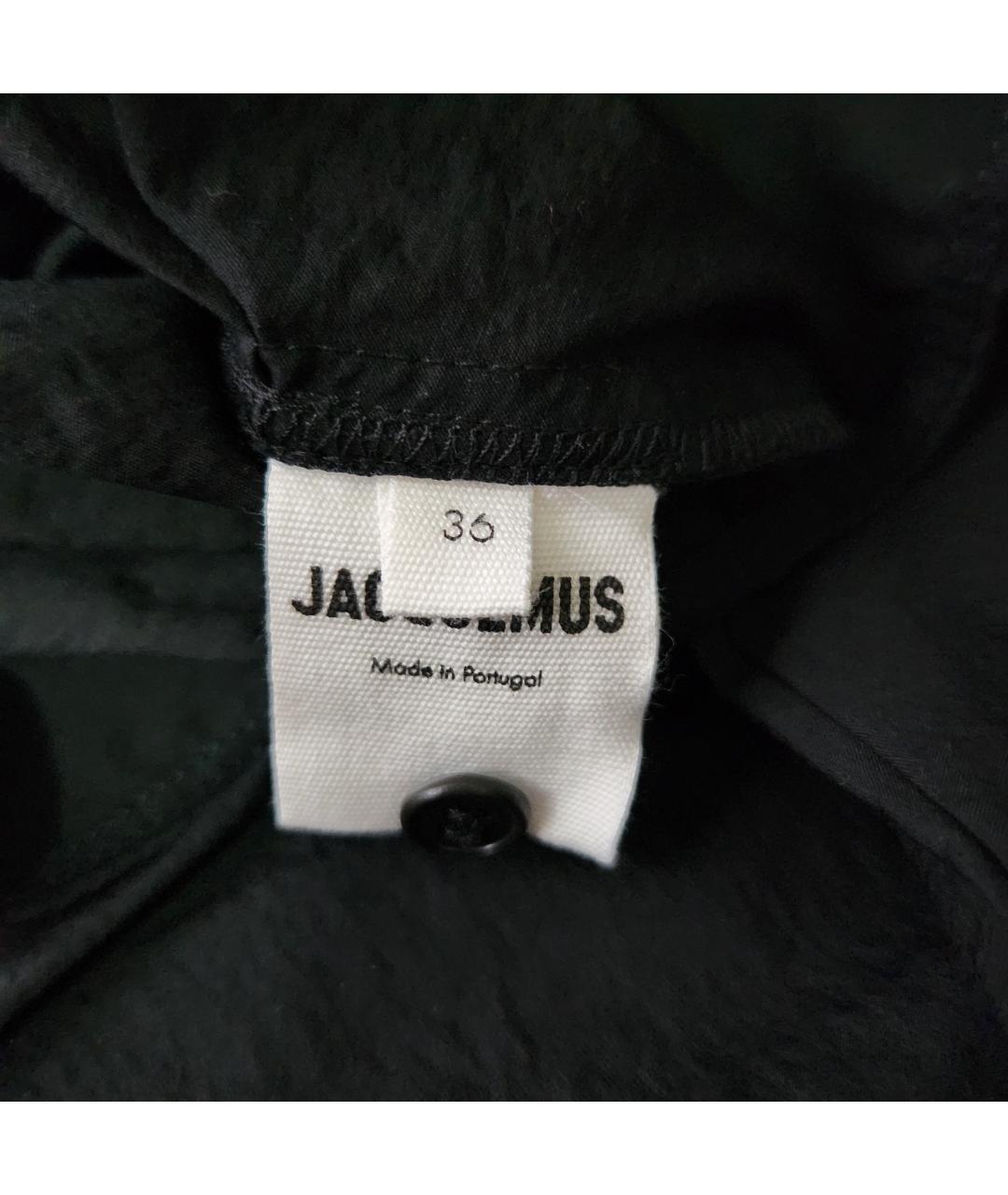 JACQUEMUS Черная хлопко-эластановая блузы, фото 4