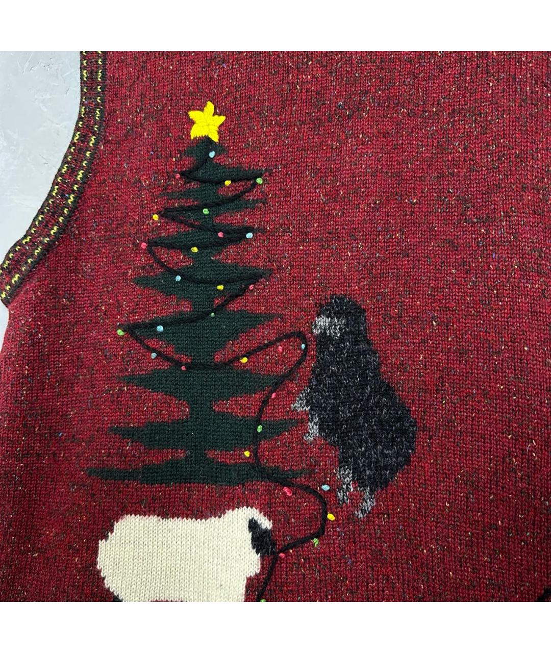 WOOLRICH Бордовая шерстяная жилетка, фото 5