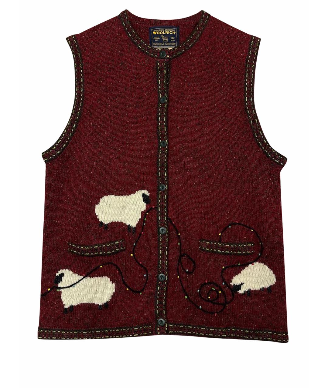 WOOLRICH Бордовая шерстяная жилетка, фото 1