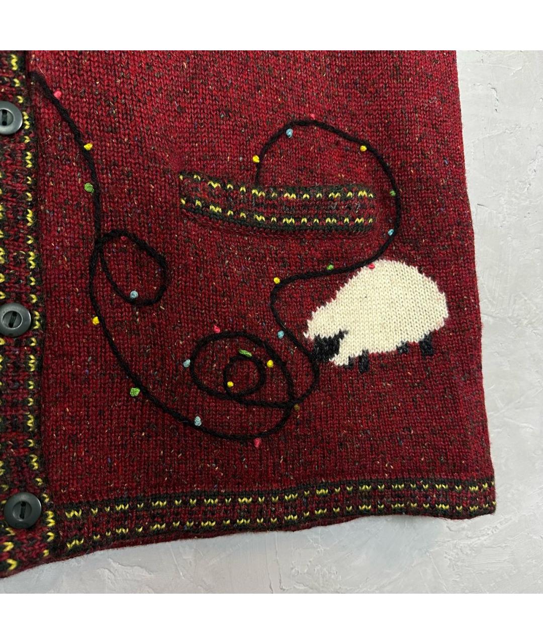 WOOLRICH Бордовая шерстяная жилетка, фото 7