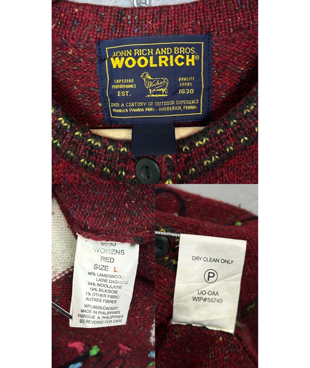 WOOLRICH Бордовая шерстяная жилетка, фото 8