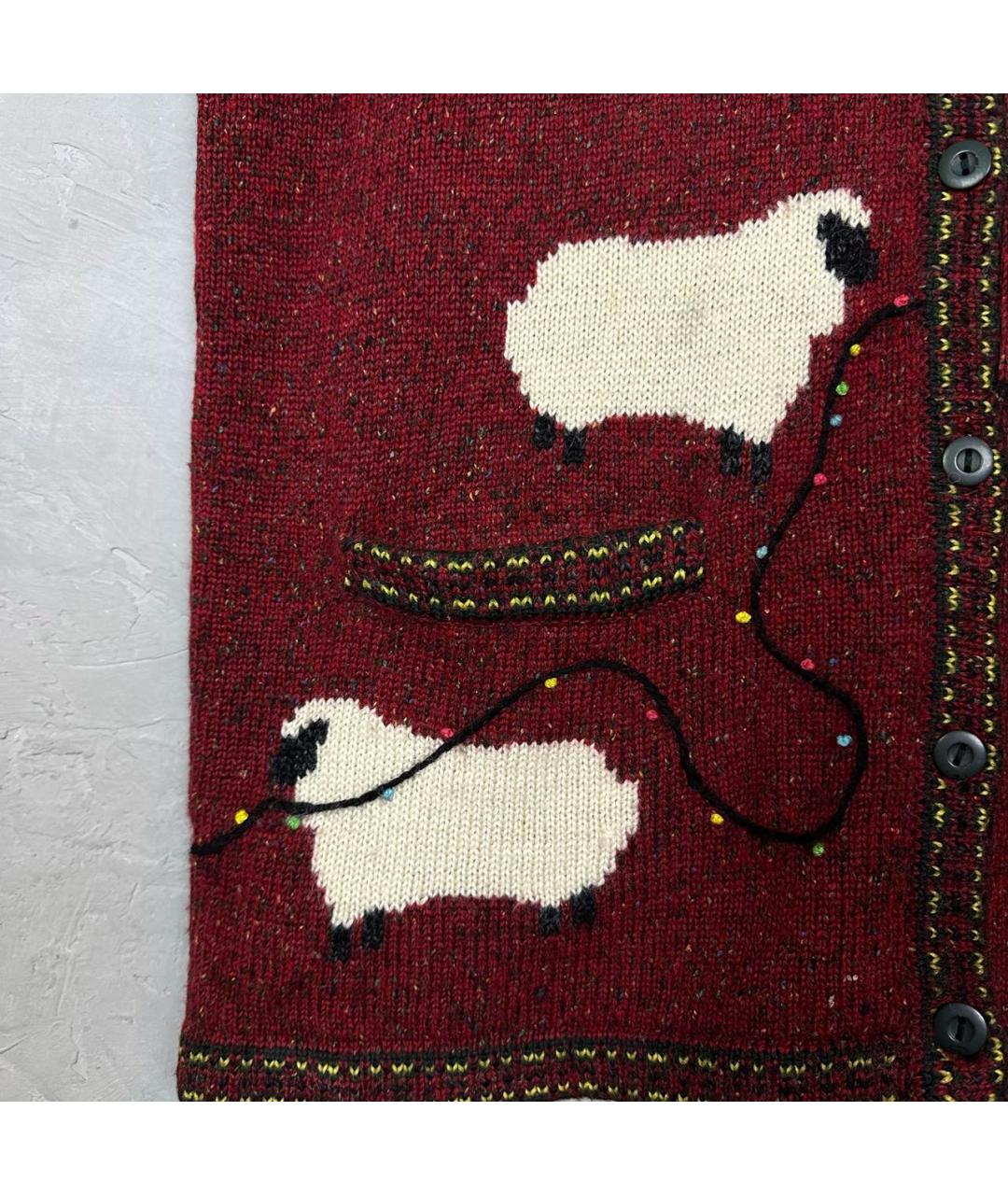 WOOLRICH Бордовая шерстяная жилетка, фото 6