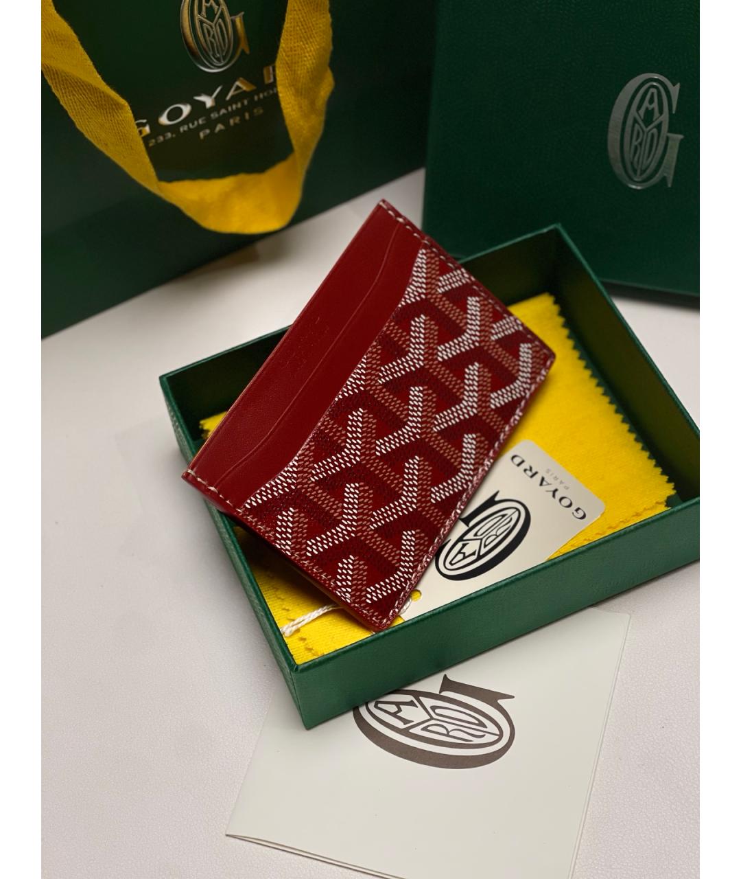 GOYARD Красный кожаный кардхолдер, фото 5
