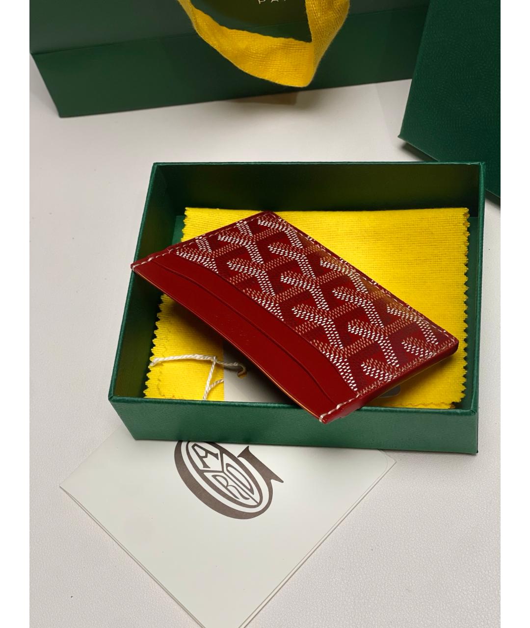 GOYARD Красный кожаный кардхолдер, фото 4
