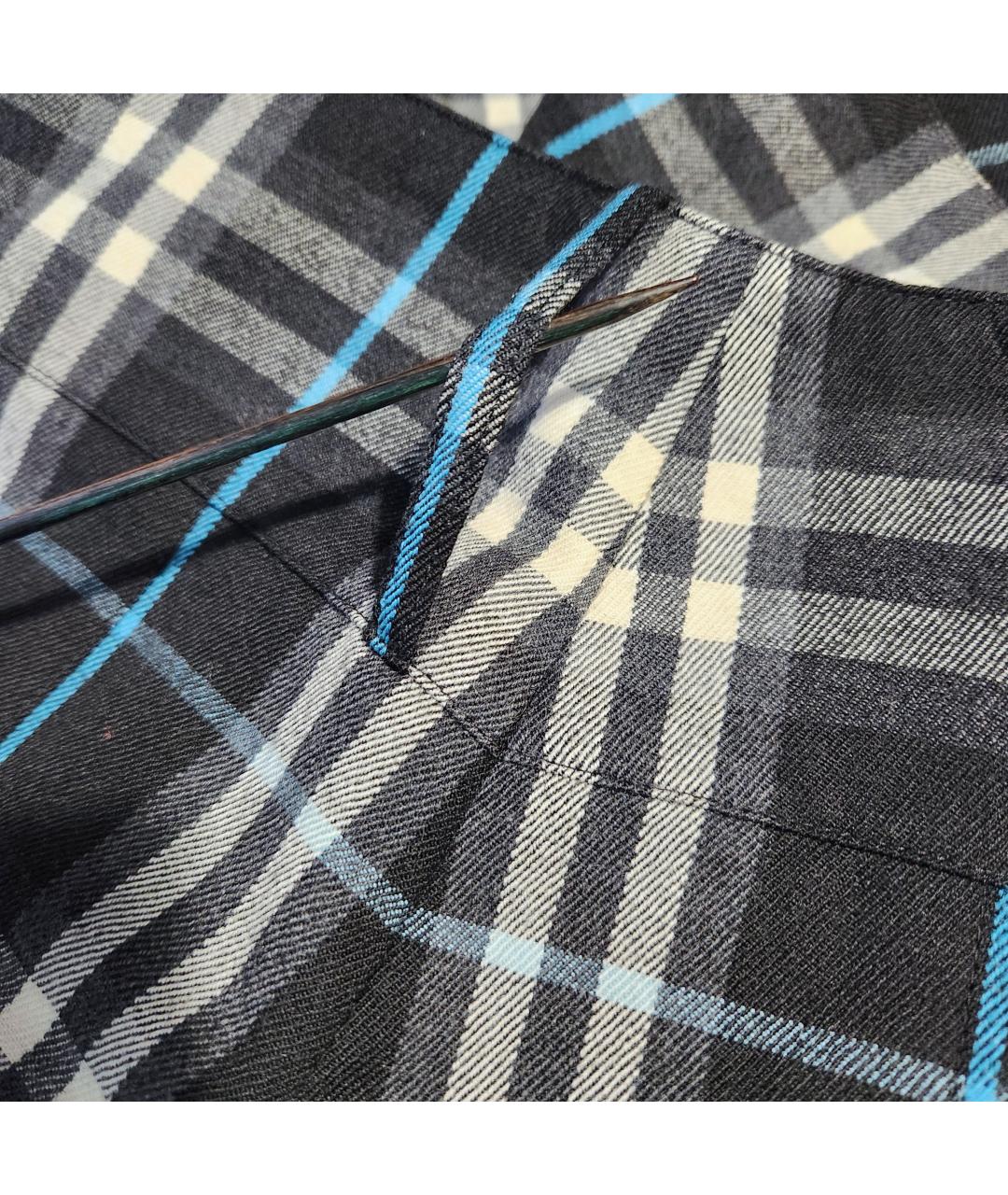 BURBERRY Черная шерстяная юбка мини, фото 6