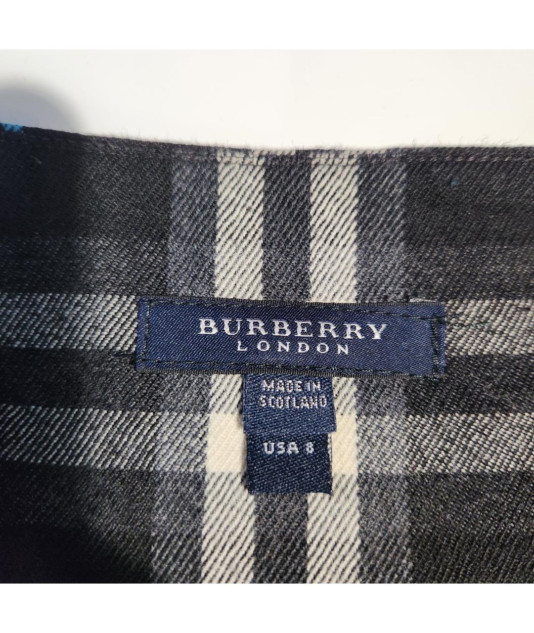 BURBERRY Черная шерстяная юбка мини, фото 3