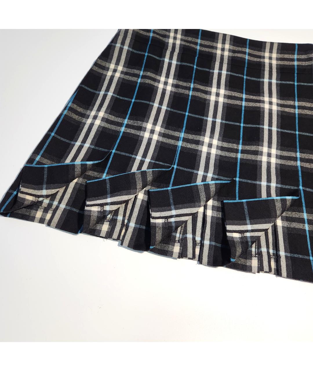 BURBERRY Черная шерстяная юбка мини, фото 5