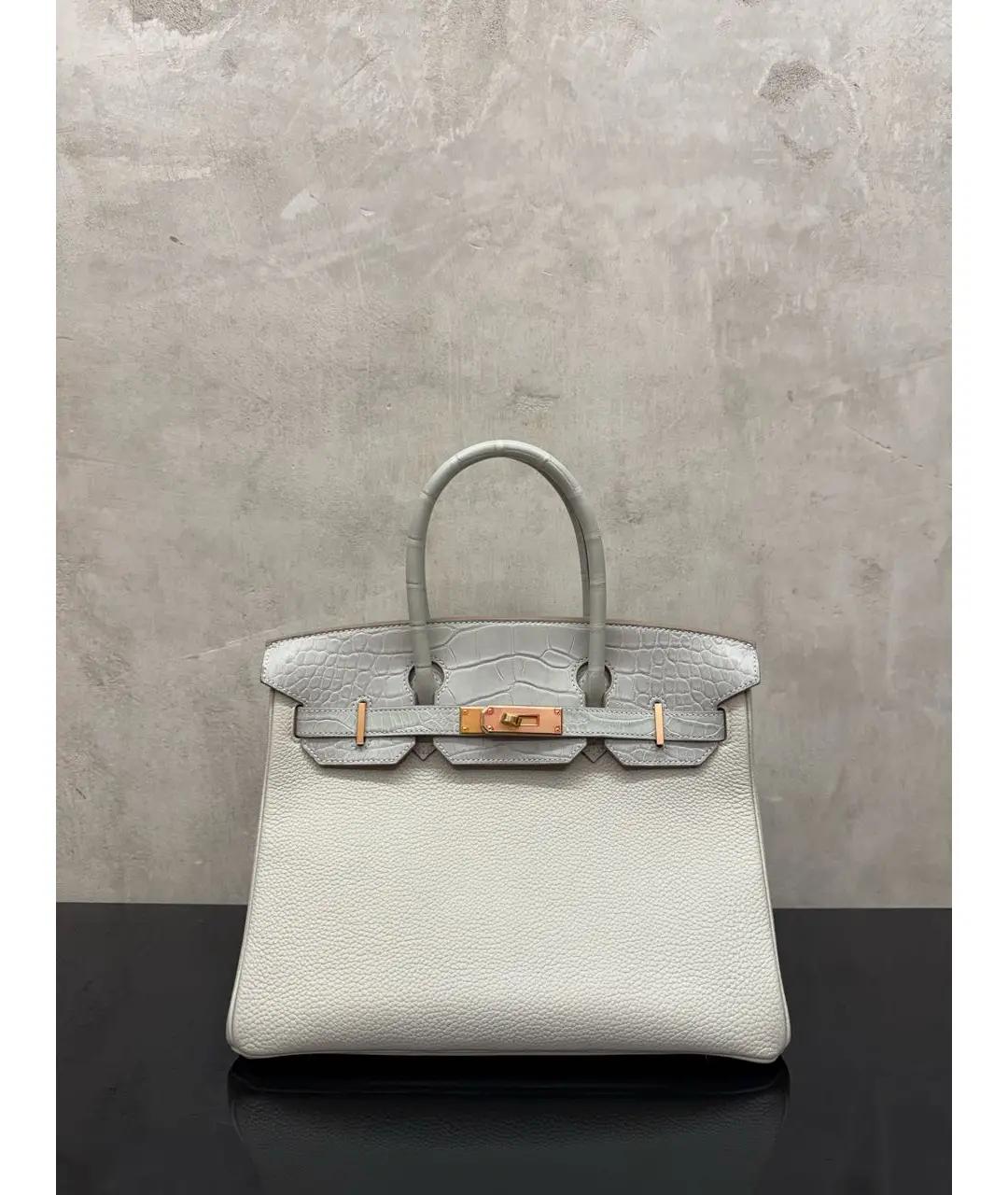 HERMES Бежевая кожаная сумка тоут, фото 5