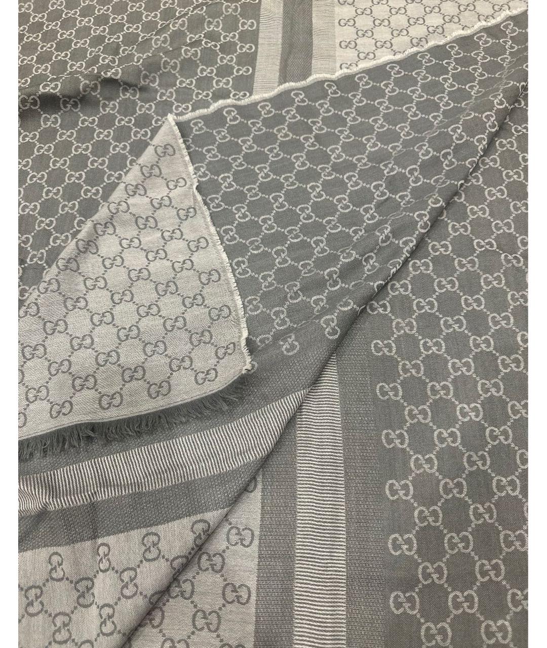 GUCCI Антрацитовый шарф, фото 8