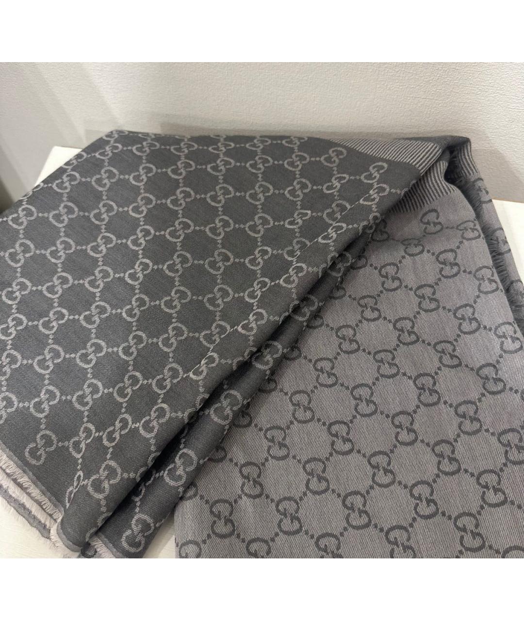 GUCCI Антрацитовый шарф, фото 2