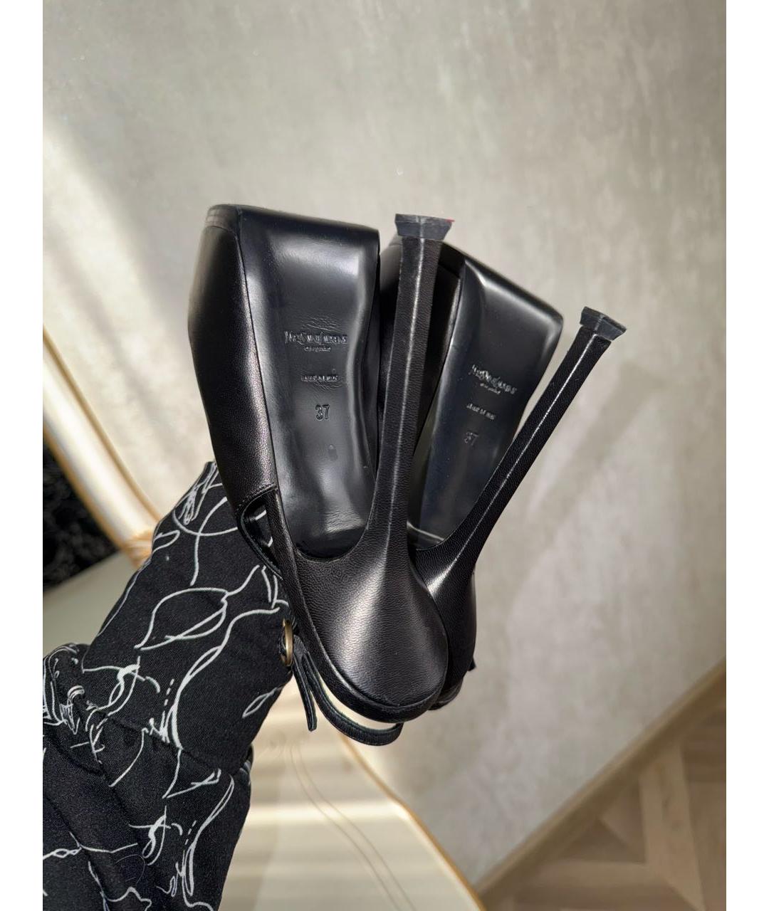 SAINT LAURENT Черные кожаные туфли, фото 4