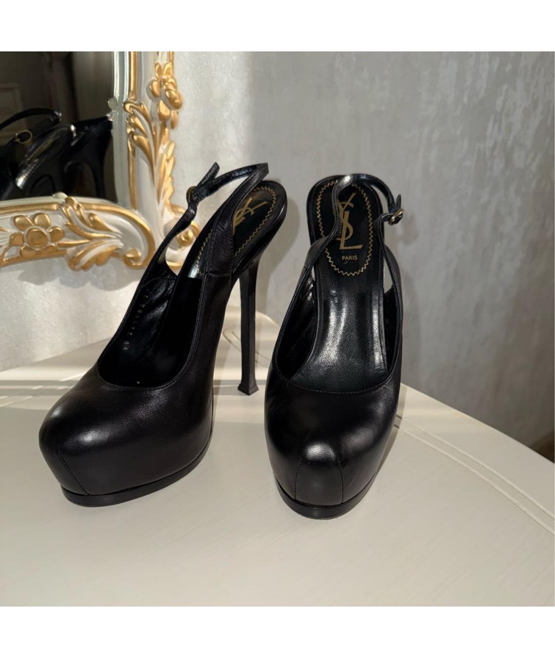 SAINT LAURENT Черные кожаные туфли, фото 3