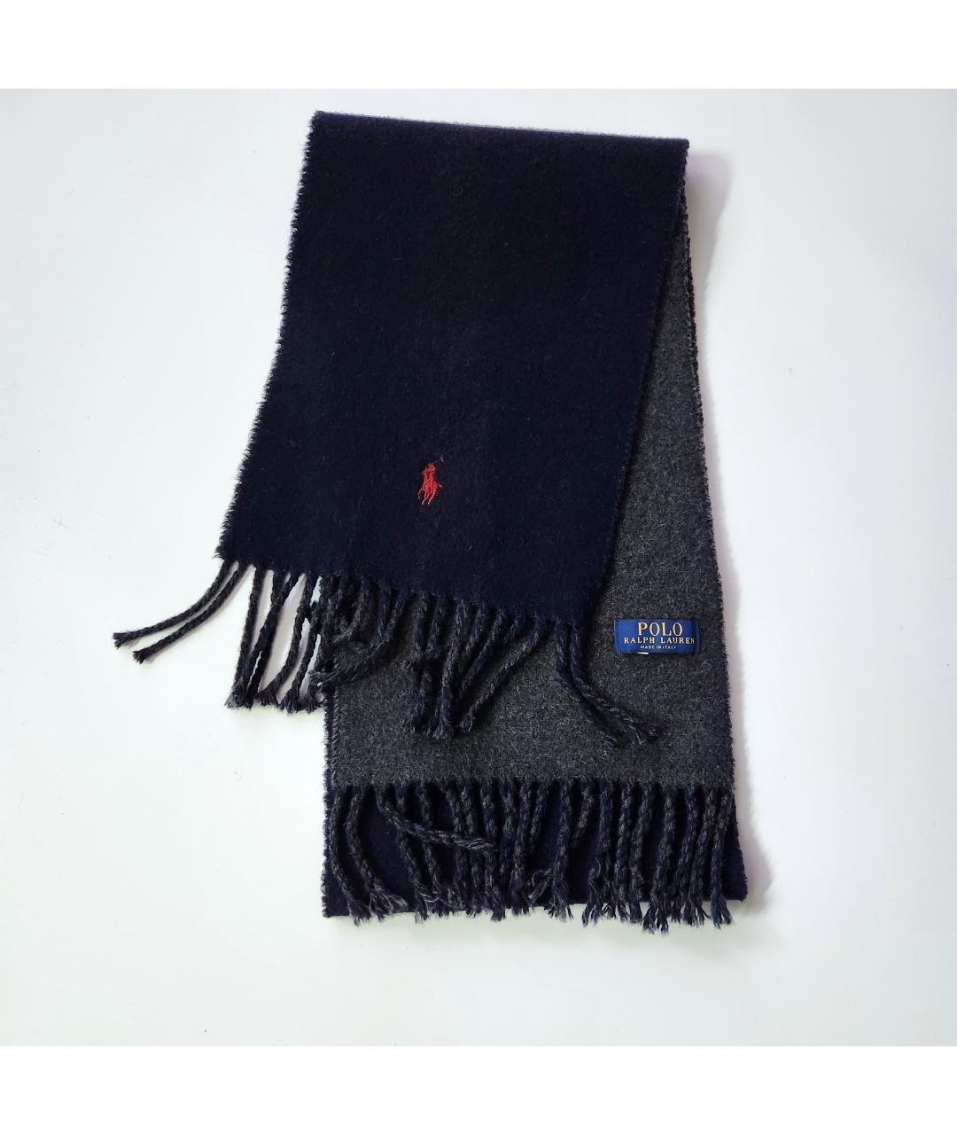 POLO RALPH LAUREN Серый шерстяной шарф, фото 4