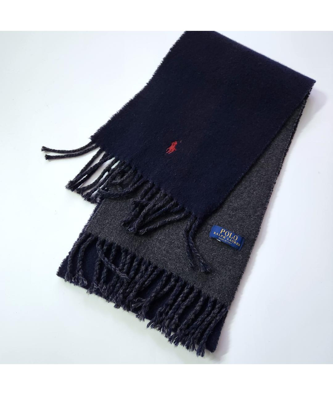 POLO RALPH LAUREN Серый шерстяной шарф, фото 6